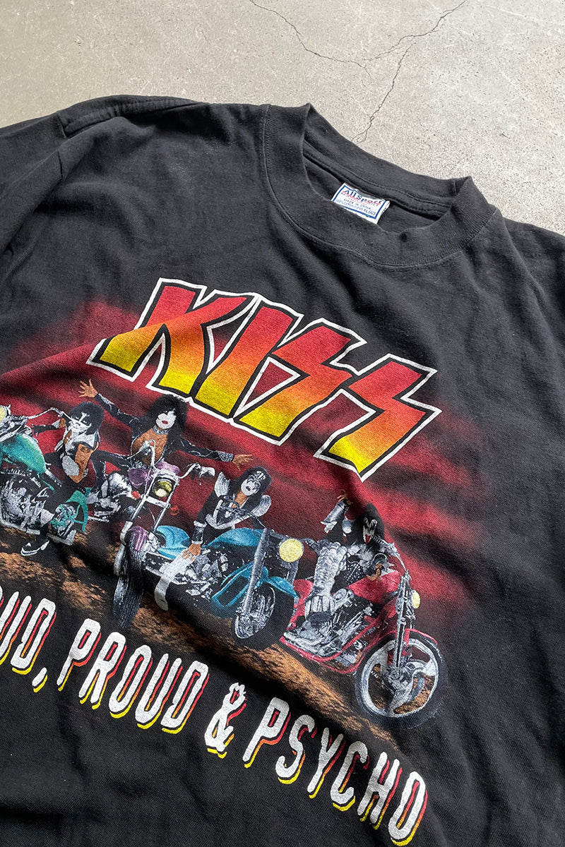 99'S KISS HARD LOUD PROUD & PSYCHO BAND T-SHIRT / BLACK [SIZE: XL USED]