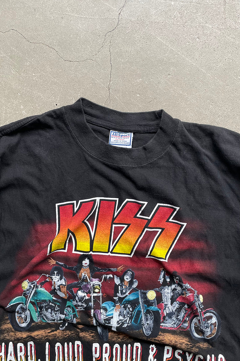 99'S KISS HARD LOUD PROUD & PSYCHO BAND T-SHIRT / BLACK [SIZE: XL USED]