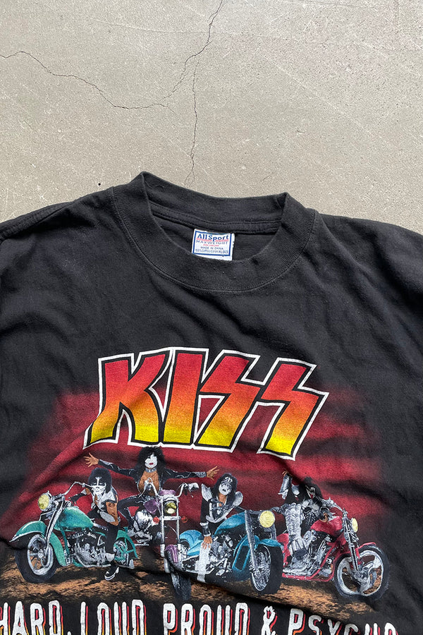 99'S KISS HARD LOUD PROUD & PSYCHO BAND T-SHIRT / BLACK [SIZE: XL USED]