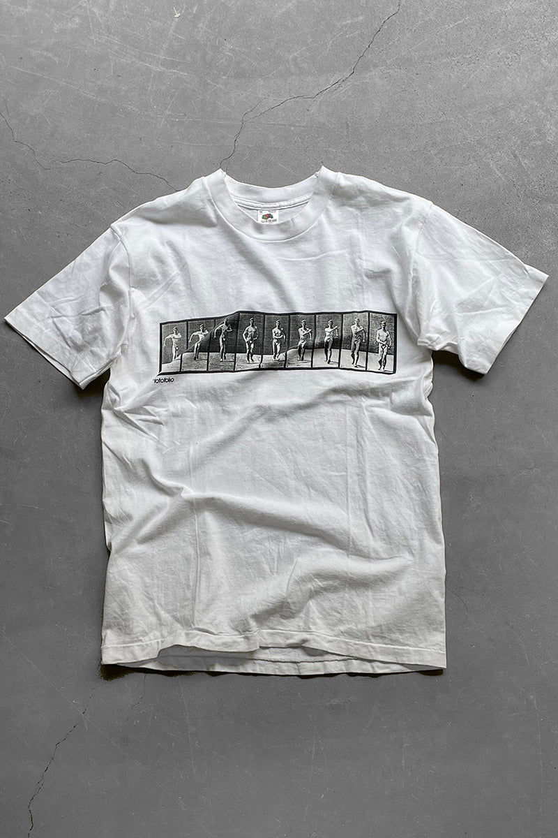 MADE IN USA 90'S EADWEARD MUYBRIDGE PHOTOGRAPH T-SHIRT / WHITE[SIZE: M USED]