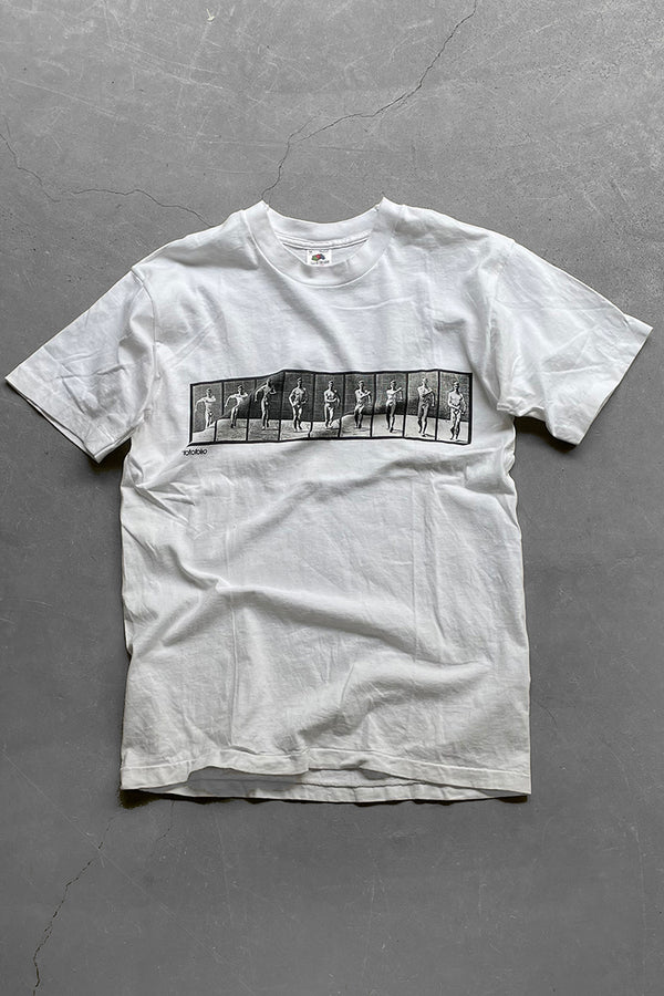 MADE IN USA 90'S EADWEARD MUYBRIDGE PHOTOGRAPH T-SHIRT / WHITE[SIZE: M USED]