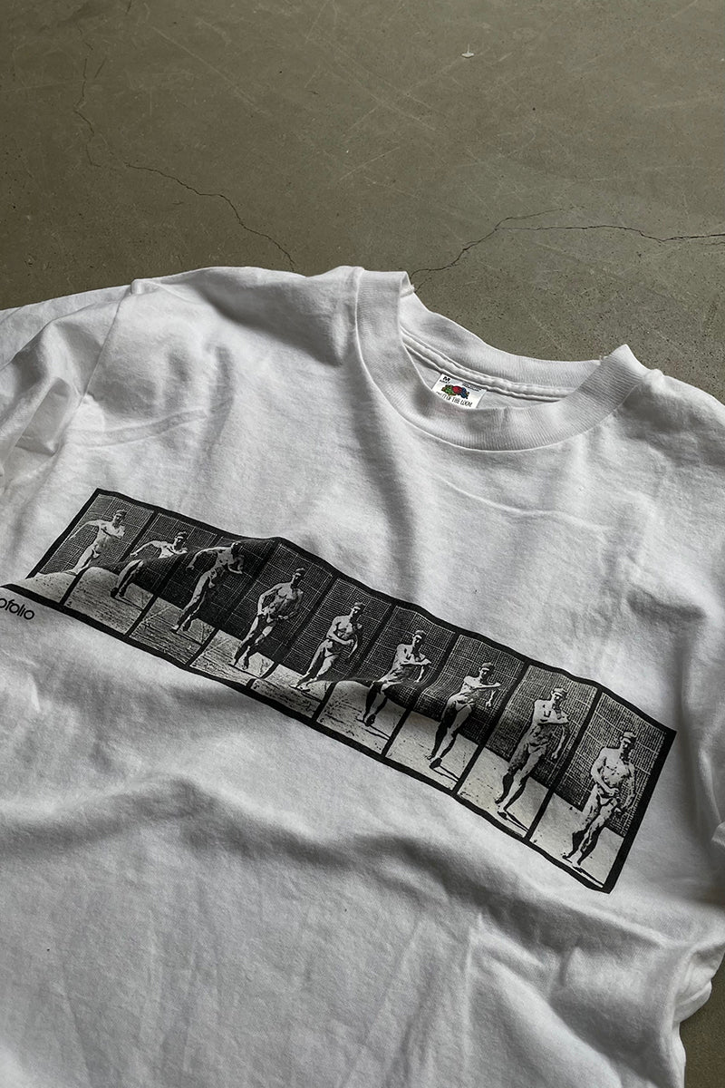 MADE IN USA 90'S EADWEARD MUYBRIDGE PHOTOGRAPH T-SHIRT / WHITE[SIZE: M USED]