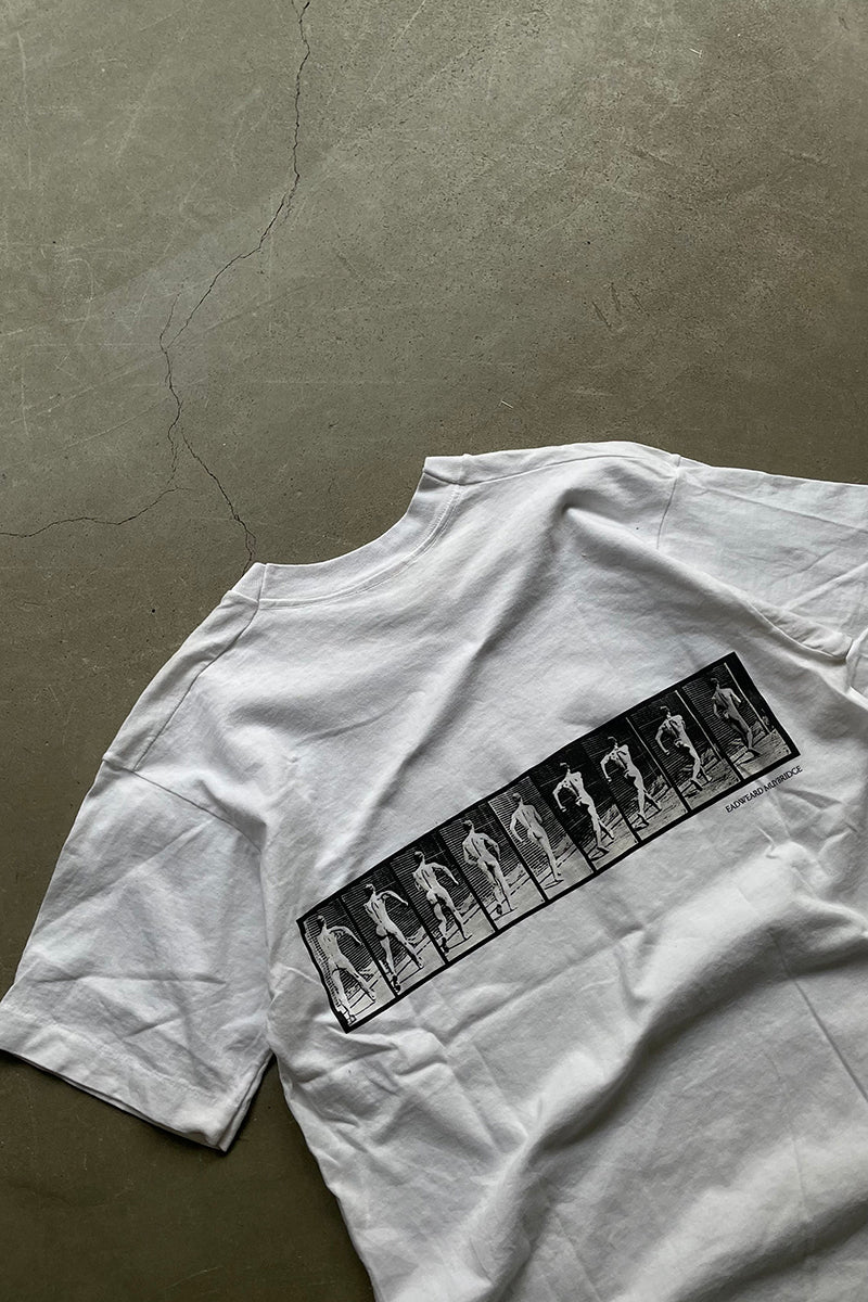MADE IN USA 90'S EADWEARD MUYBRIDGE PHOTOGRAPH T-SHIRT / WHITE[SIZE: M USED]