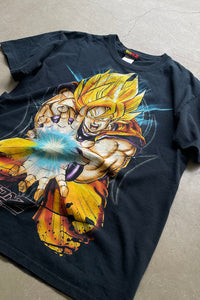 08'S DRAGON BALL Z GOKU ANIME T-SHIRT / BLACK [SIZE: L USED]