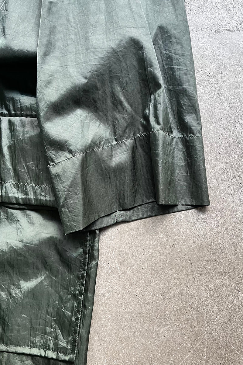 MADE IN JAPAN 90'S NYLON WIND COAT / GREEN [SIZE: S USED]