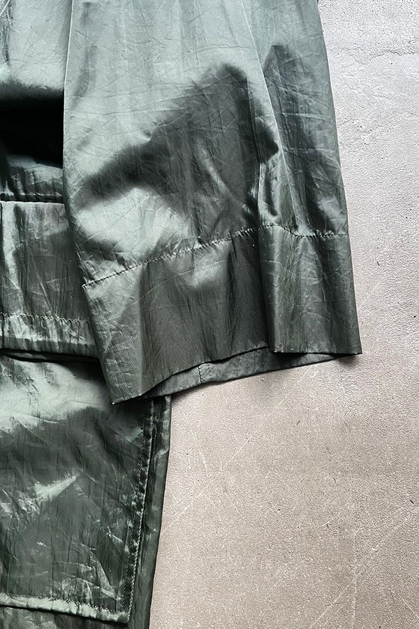 MADE IN JAPAN 90'S NYLON WIND COAT / GREEN [SIZE: S USED]