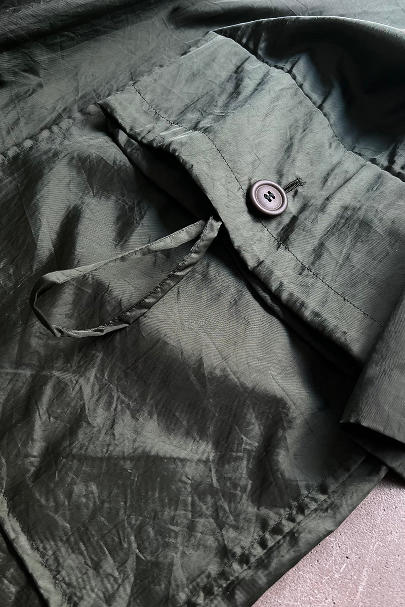 MADE IN JAPAN 90'S NYLON WIND COAT / GREEN [SIZE: S USED]