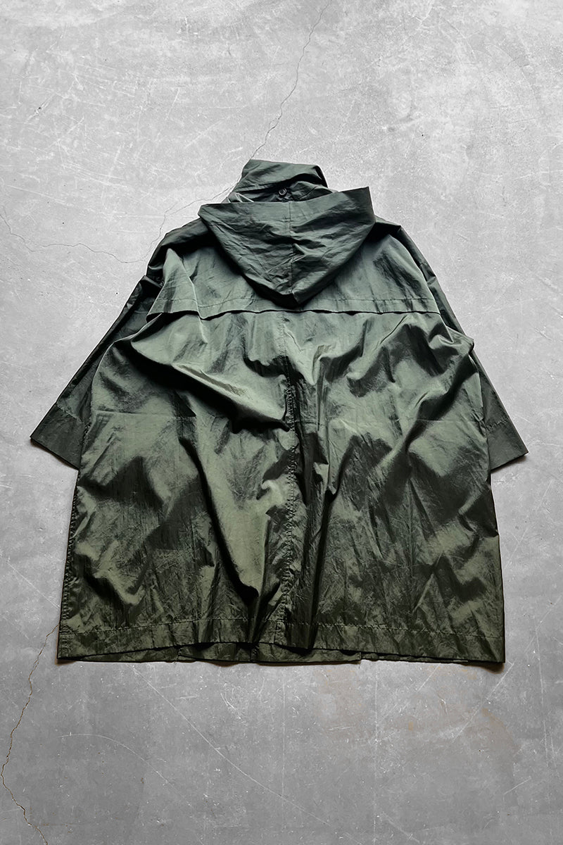 MADE IN JAPAN 90'S NYLON WIND COAT / GREEN [SIZE: S USED]