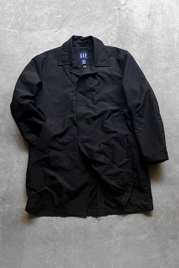 Y2K EARLY 00'S NYLON COAT W/LINER / BLACK [SIZE: M USED]
