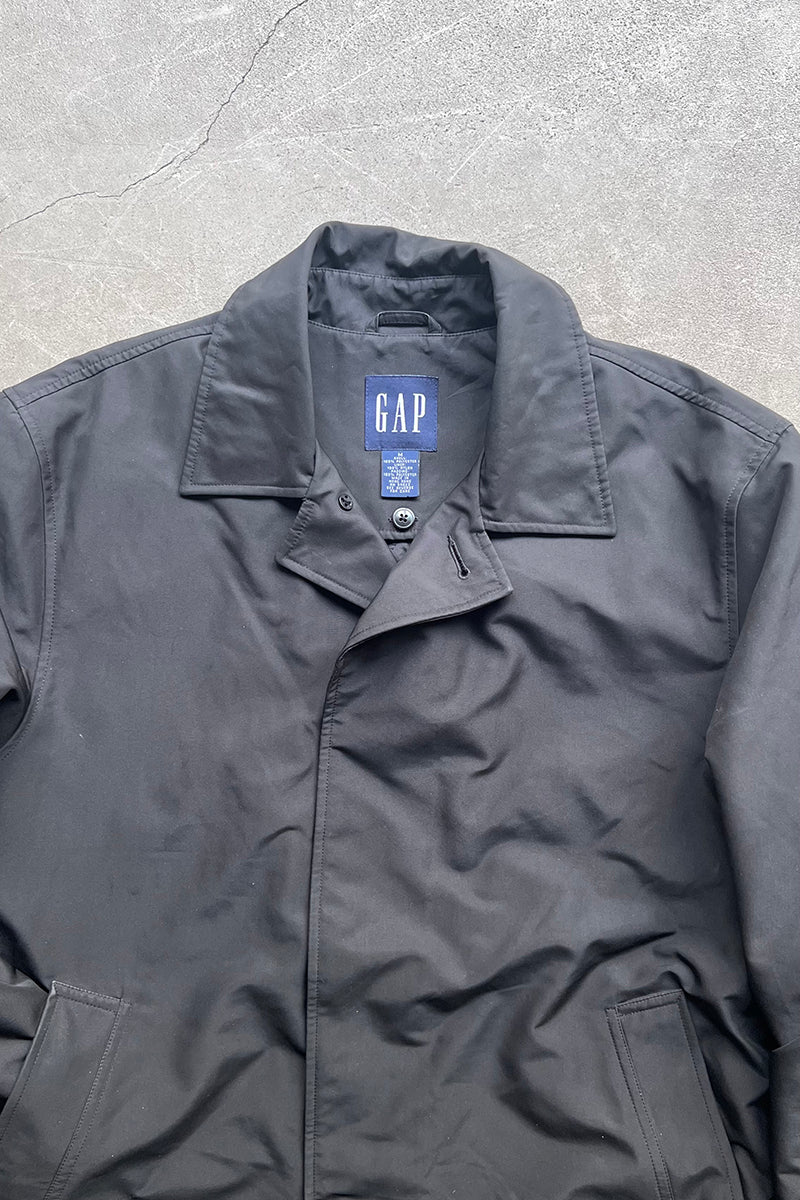 Y2K EARLY 00'S NYLON COAT W/LINER / BLACK [SIZE: M USED]