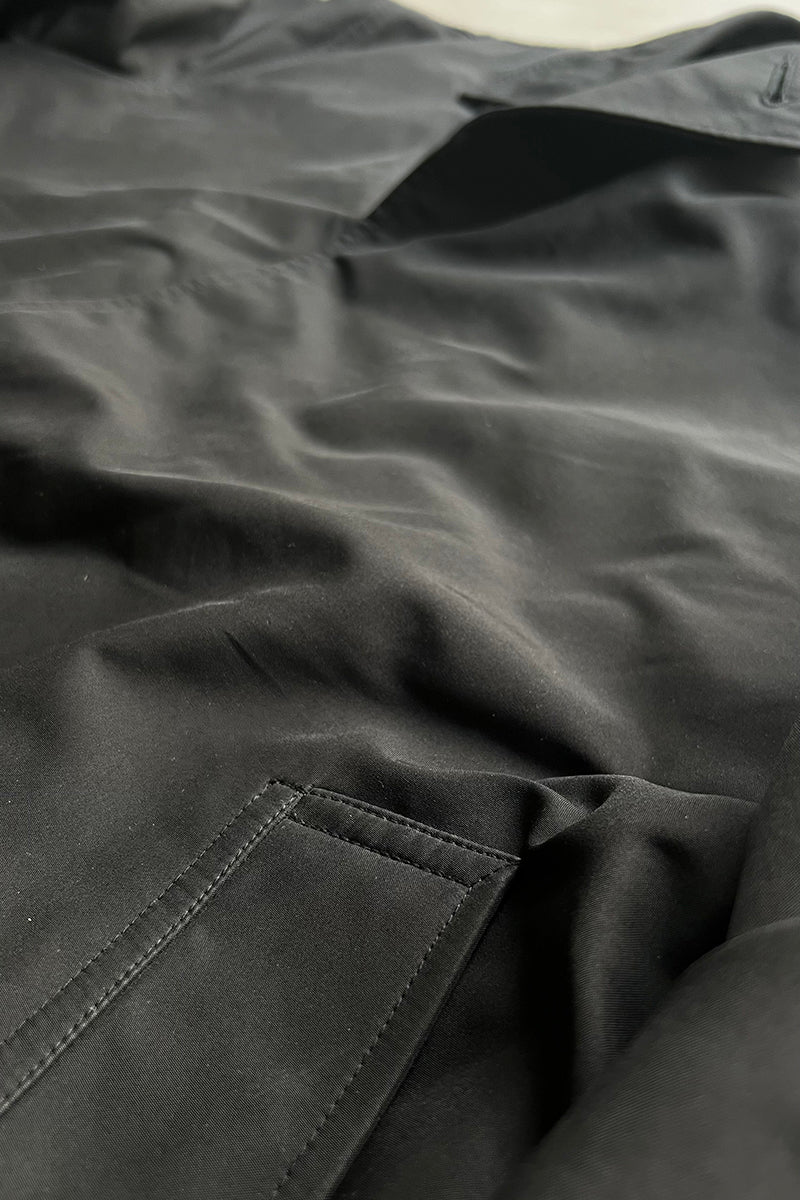 Y2K EARLY 00'S NYLON COAT W/LINER / BLACK [SIZE: M USED]