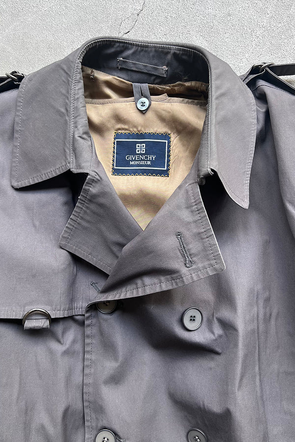 70-80s TRENCH COAT W/LINER / GRAY [SIZE: 40 USED]