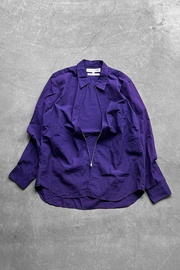 MADE IN FRANCE 90'S ZIP SHIRT / PURPLE [SIZE: M USED]
