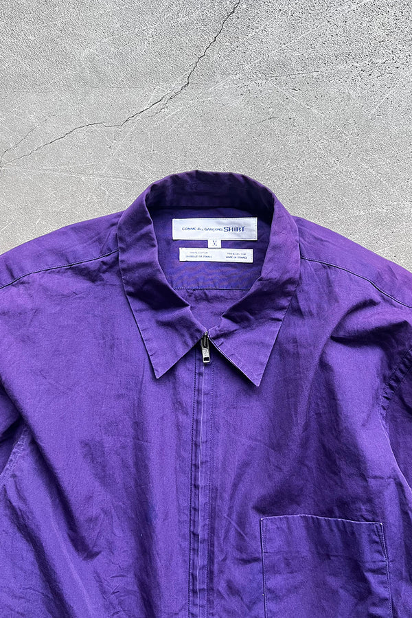 MADE IN FRANCE 90'S ZIP SHIRT / PURPLE [SIZE: M USED]
