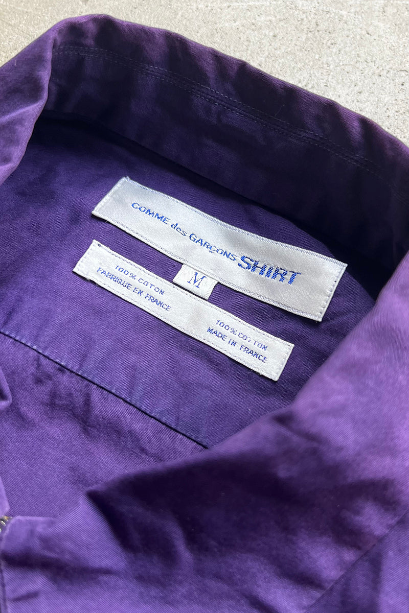 MADE IN FRANCE 90'S ZIP SHIRT / PURPLE [SIZE: M USED]