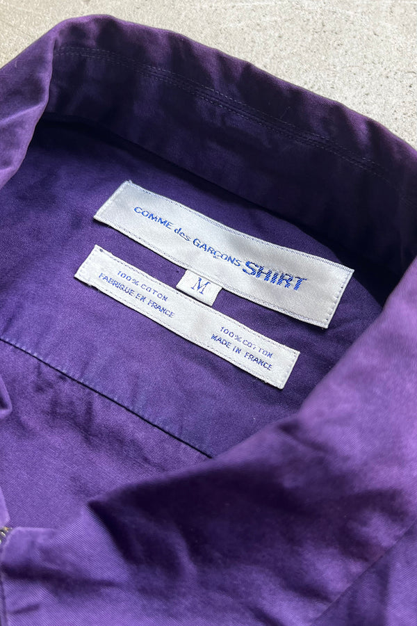 MADE IN FRANCE 90'S ZIP SHIRT / PURPLE [SIZE: M USED]
