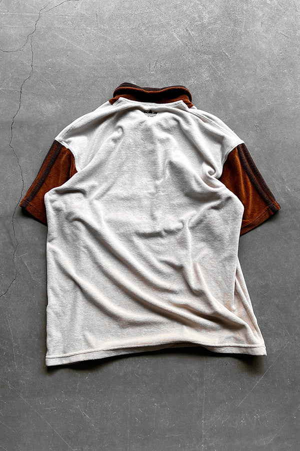 MADE IN USA 90'S S/S SWITCHING PILE POLO SHIRT / BROWN [SIZE: M USED]
