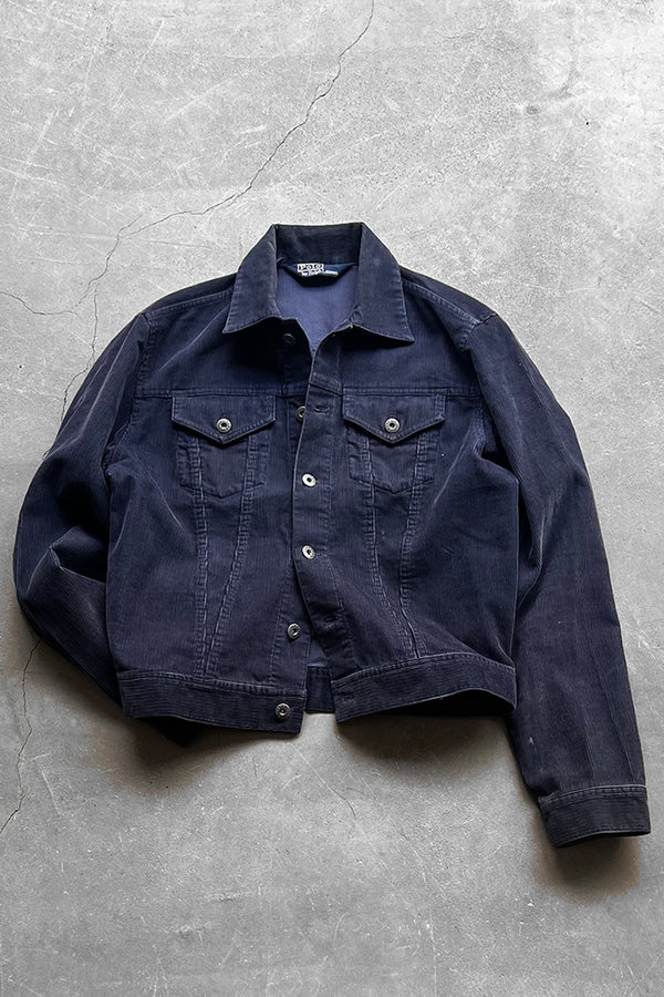 90'S CORDUROY TRACKER JACKET / NAVY[SIZE: S USED]