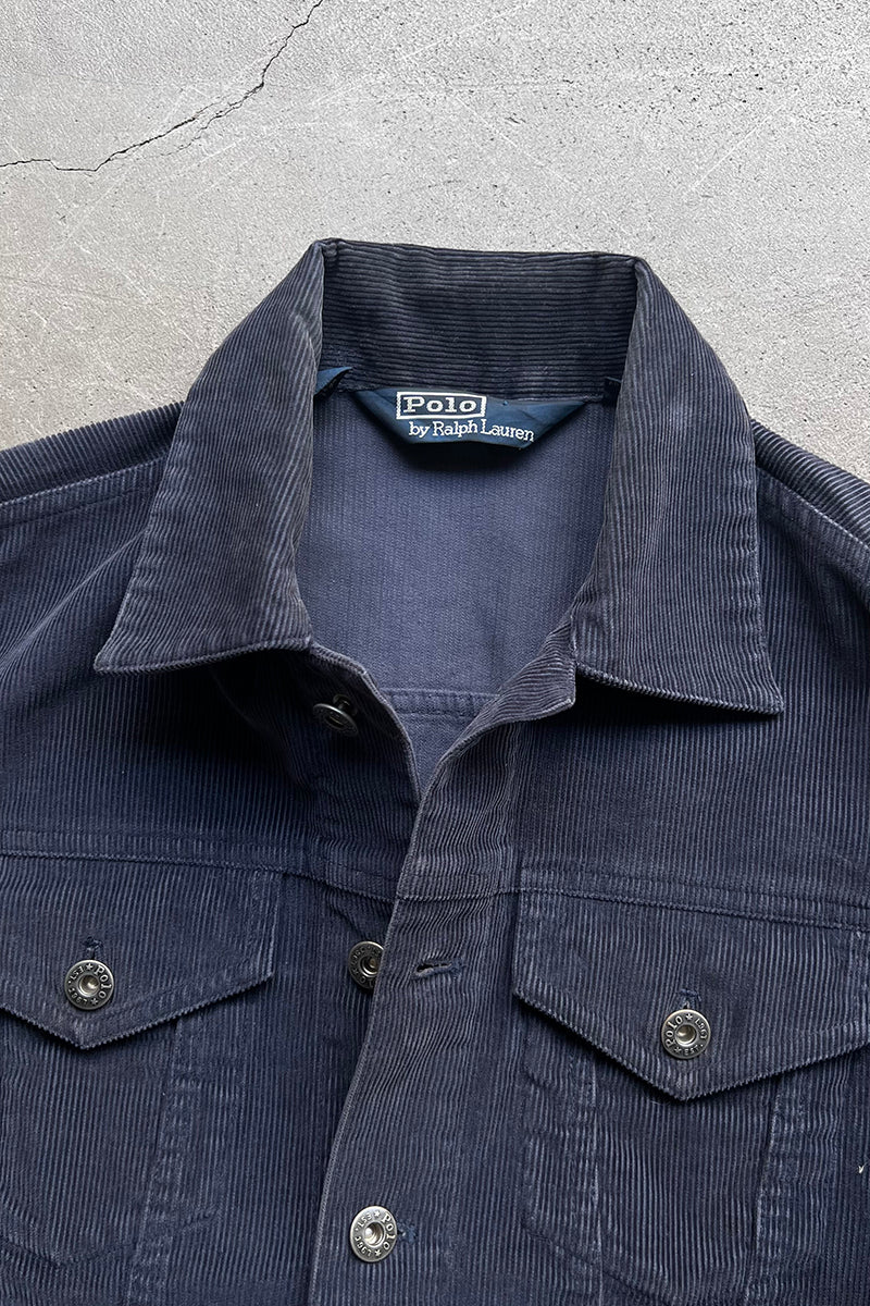 90'S CORDUROY TRACKER JACKET / NAVY[SIZE: S USED]