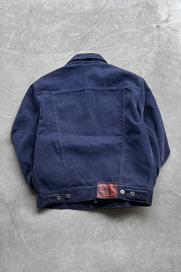 90'S CORDUROY TRACKER JACKET / NAVY[SIZE: S USED]