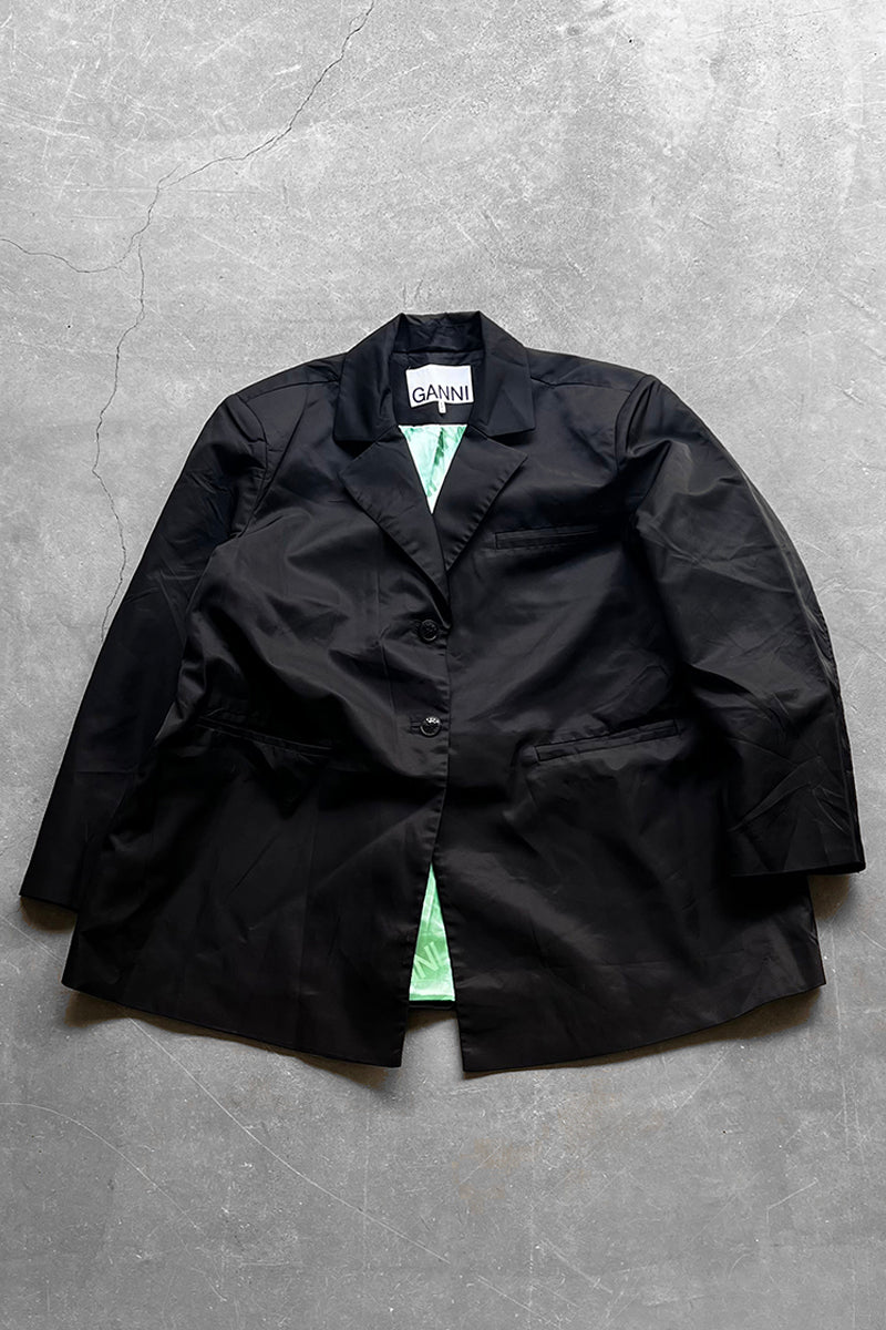 NYLON OVERSIZE 2B TAILORED JACKET / BLACK [SIZE: L USED]