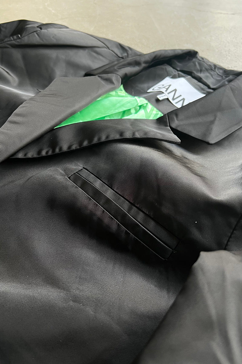 NYLON OVERSIZE 2B TAILORED JACKET / BLACK [SIZE: L USED]