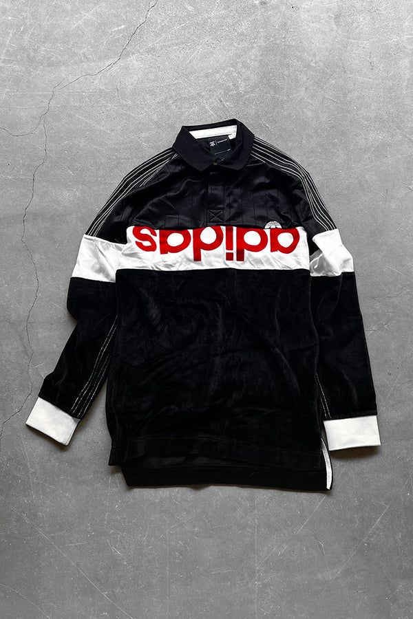 SWITCHING POLO SHIRT / BLACK [SIZE: XS USED]