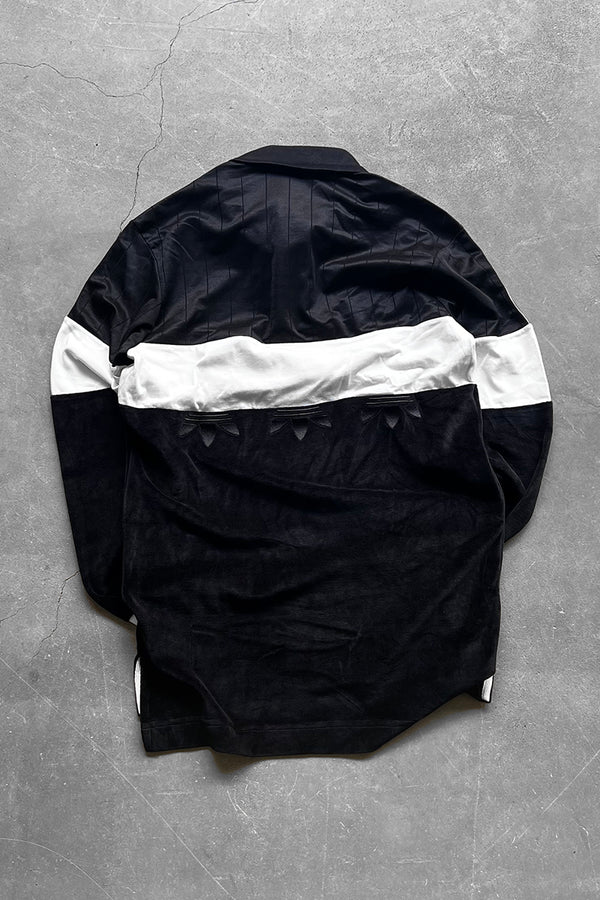 SWITCHING POLO SHIRT / BLACK [SIZE: XS USED]