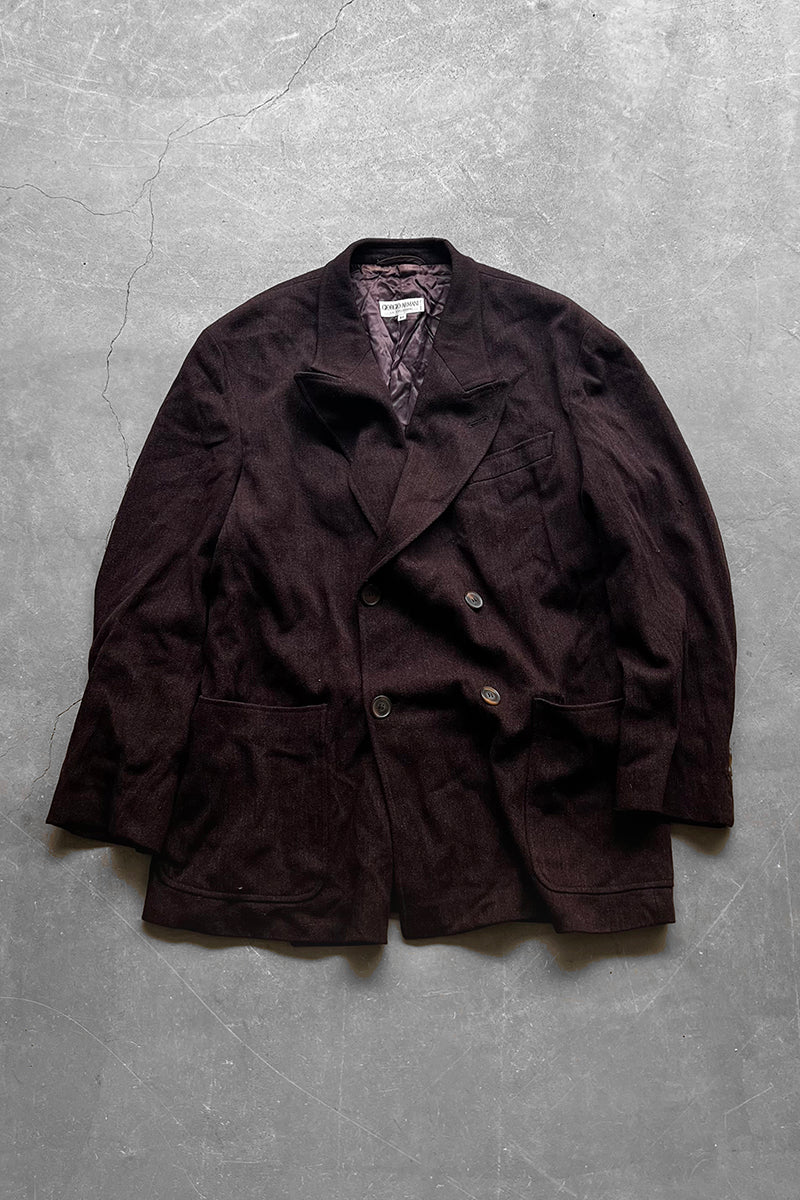 MADE IN ITALY 90'S DOUBLE TAILORED JACKET / BROWN [SIZE: 44 USED]