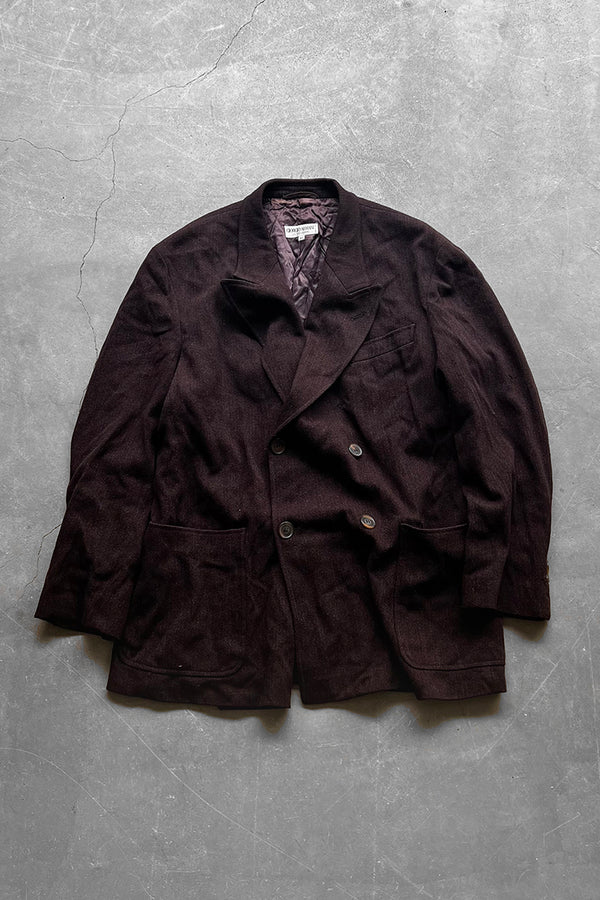 MADE IN ITALY 90'S DOUBLE TAILORED JACKET / BROWN [SIZE: 44 USED]