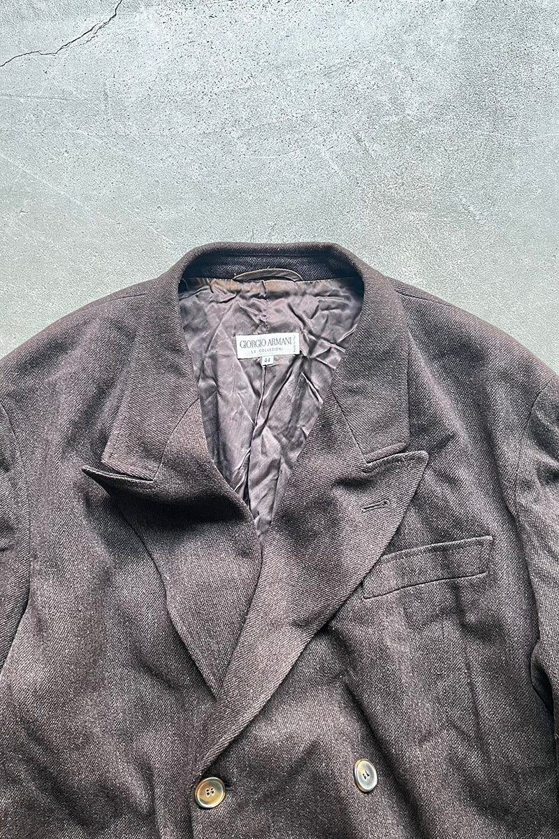 MADE IN ITALY 90'S DOUBLE TAILORED JACKET / BROWN [SIZE: 44 USED]