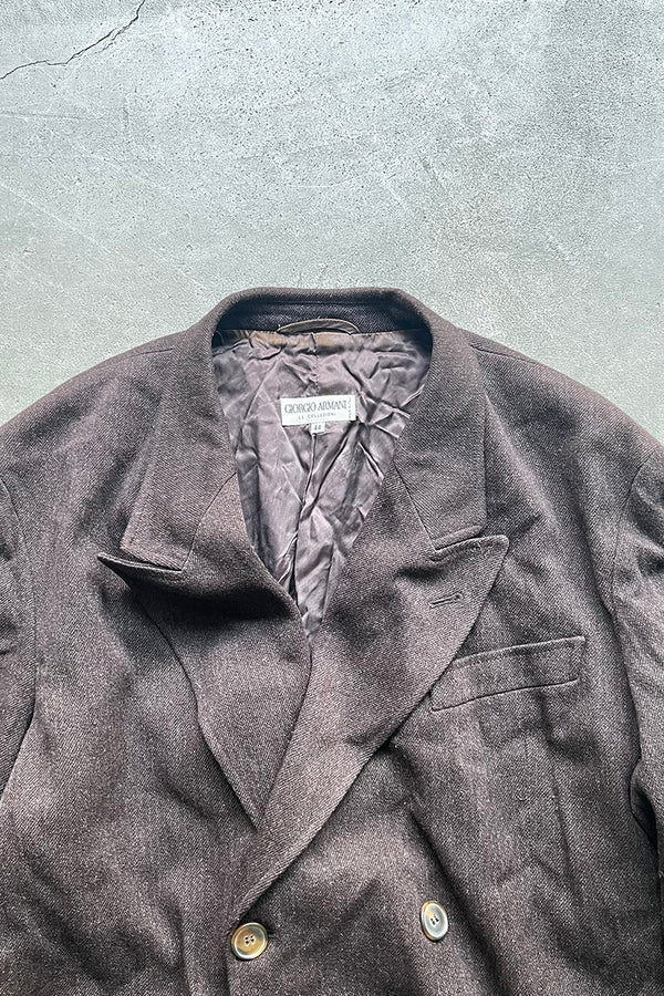 MADE IN ITALY 90'S DOUBLE TAILORED JACKET / BROWN [SIZE: 44 USED]