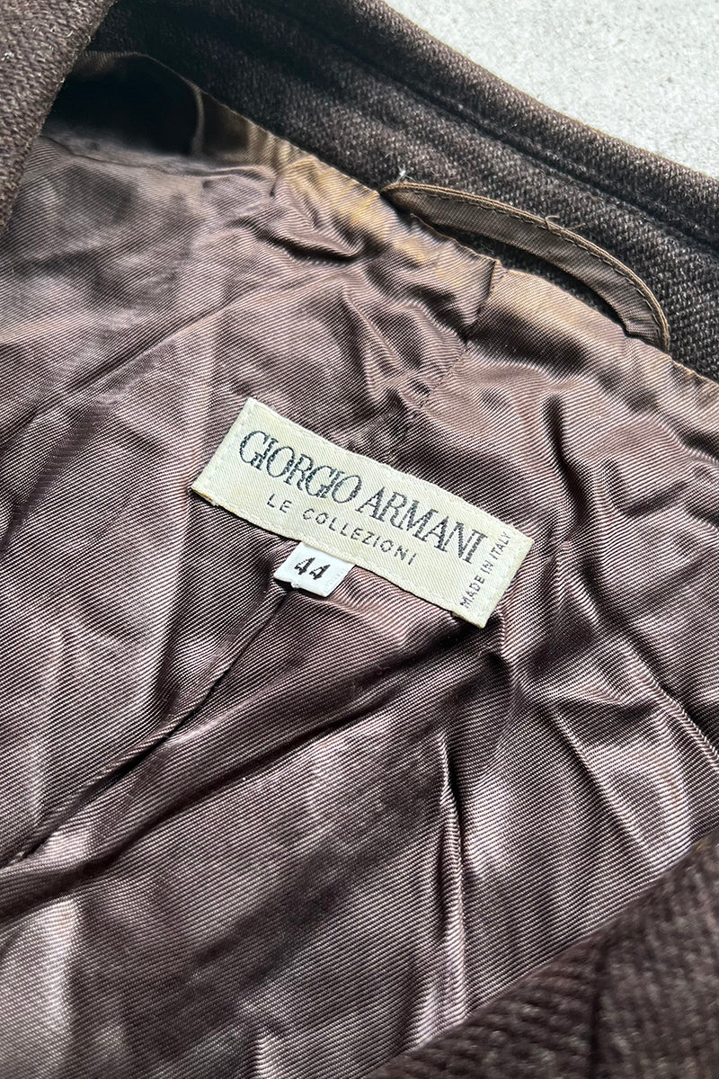 MADE IN ITALY 90'S DOUBLE TAILORED JACKET / BROWN [SIZE: 44 USED]