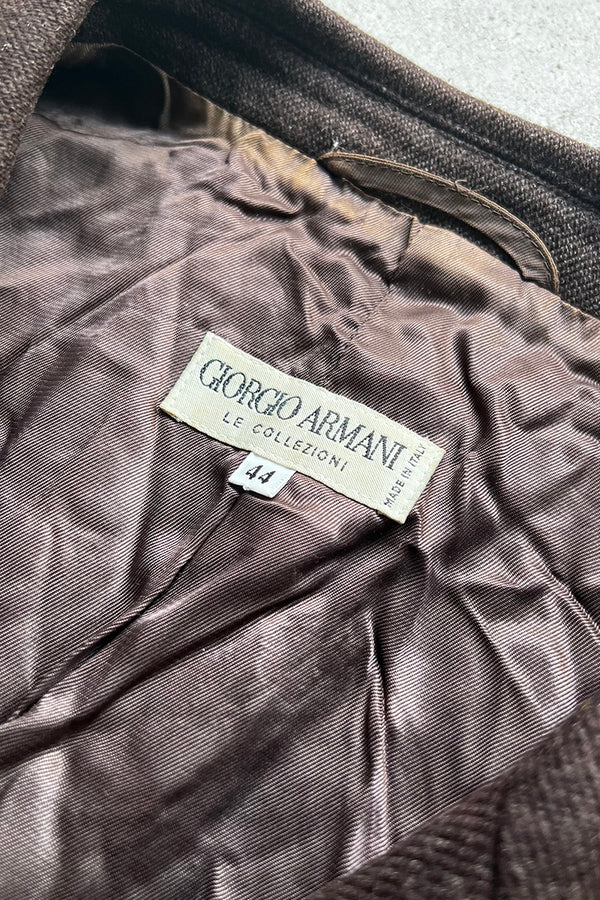 MADE IN ITALY 90'S DOUBLE TAILORED JACKET / BROWN [SIZE: 44 USED]
