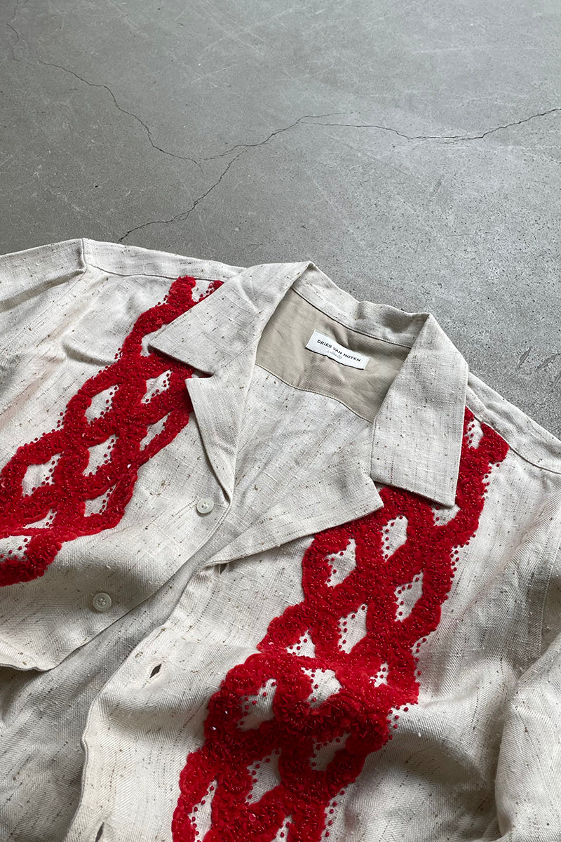 24SS FIL COUPE OPEN COLLAR SHIRT / WHITE [SIZE: 50 USED]