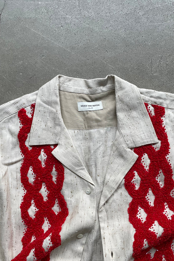24SS FIL COUPE OPEN COLLAR SHIRT / WHITE [SIZE: 50 USED]