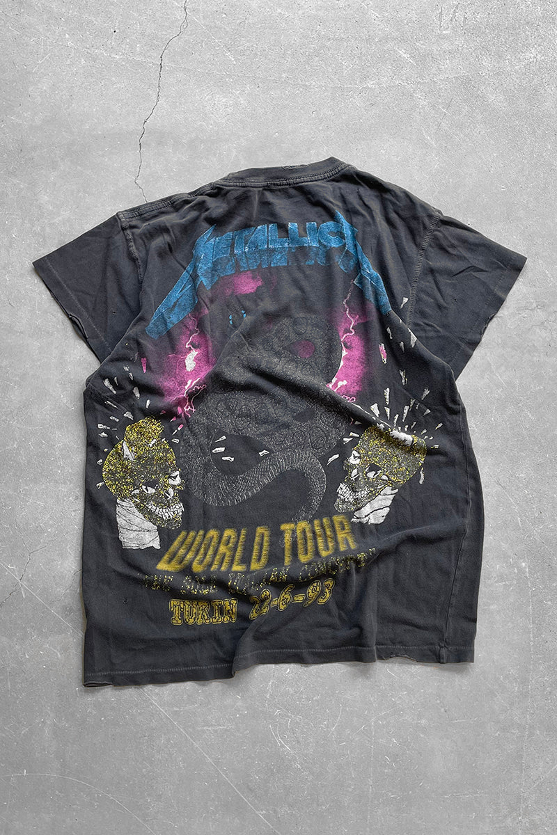 93'S METALLICA WORLD TOUR PRINT BAND T-SHIRT / BLACK [SIZE: M USED]
