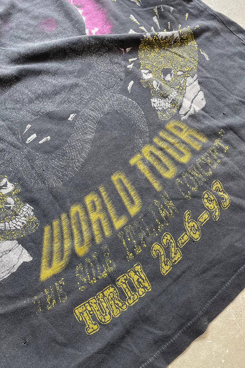 93'S METALLICA WORLD TOUR PRINT BAND T-SHIRT / BLACK [SIZE: M USED]