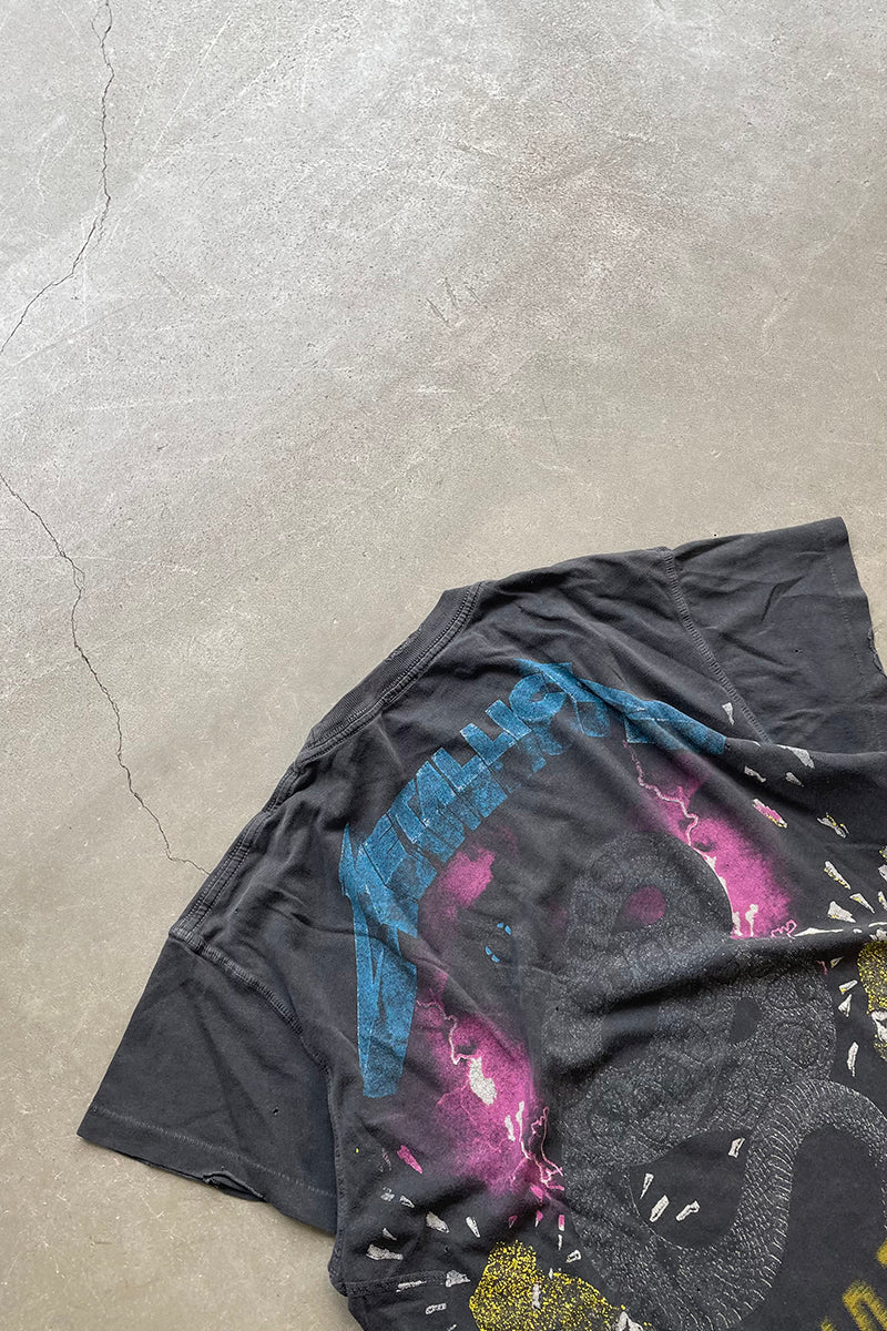 93'S METALLICA WORLD TOUR PRINT BAND T-SHIRT / BLACK [SIZE: M USED]