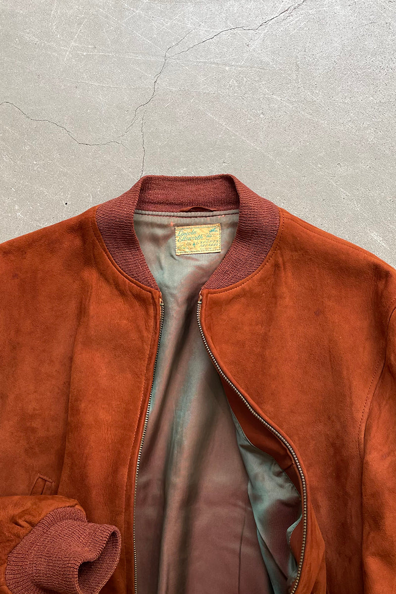 MADE IN USA 60'S SUEDE LEATHER JACKET W/UNION TAG 玉虫ライニング / BROWN  [SIZE: M USED]