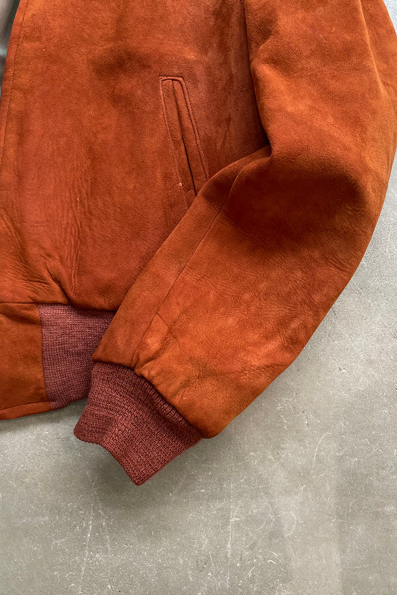 MADE IN USA 60'S SUEDE LEATHER JACKET W/UNION TAG 玉虫ライニング / BROWN  [SIZE: M USED]