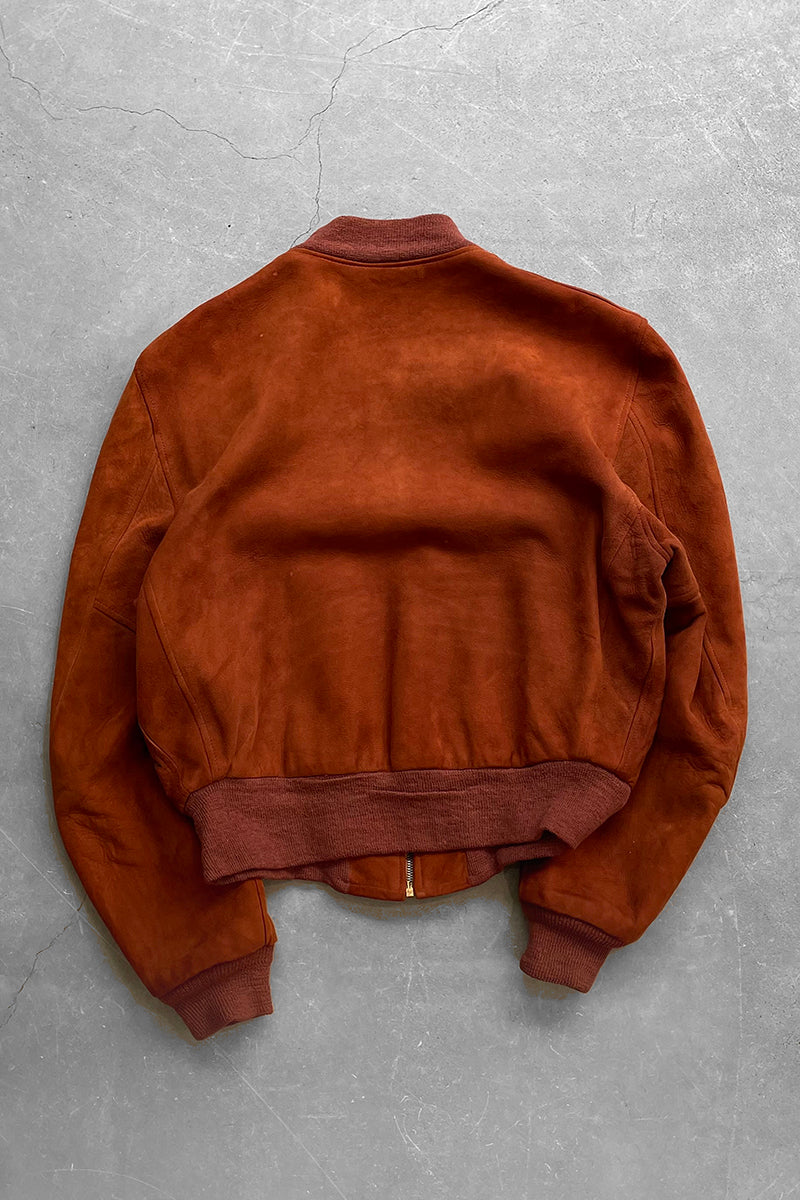 MADE IN USA 60'S SUEDE LEATHER JACKET W/UNION TAG 玉虫ライニング / BROWN  [SIZE: M USED]