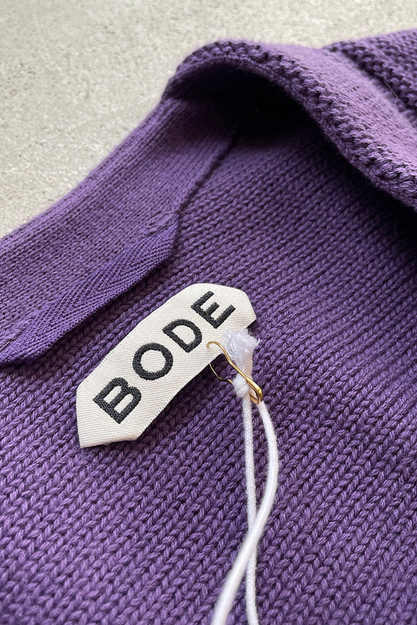 MADE IN PERU DOUBLE BREASTED CARDIGAN / PURPLE [SIZE: XS NOS/DEADSTOCK]