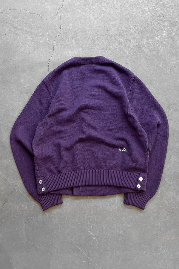 MADE IN PERU DOUBLE BREASTED CARDIGAN / PURPLE [SIZE: XS NOS/DEADSTOCK]