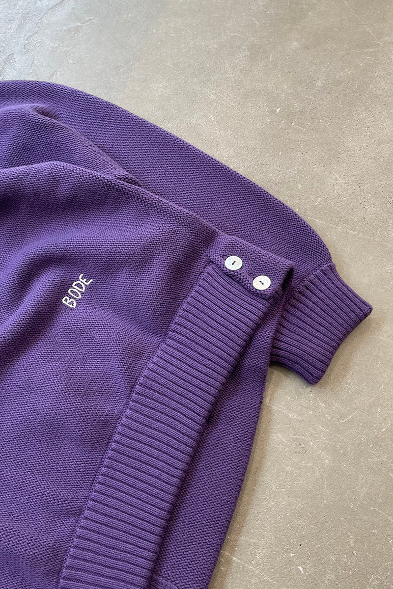 MADE IN PERU DOUBLE BREASTED CARDIGAN / PURPLE [SIZE: XS NOS/DEADSTOCK]