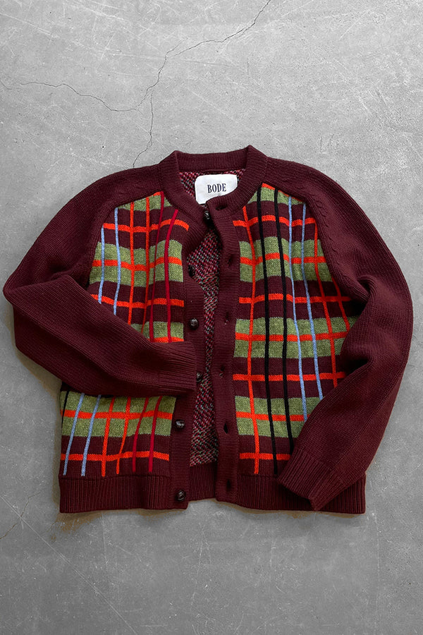 MADE IN ITALY COUNTRY PLAID CARDIGAN / CHECK [SIZE: XS NOS/DEADSTOCK]