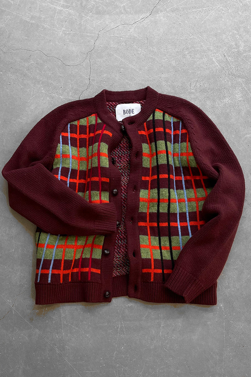 MADE IN ITALY COUNTRY PLAID CARDIGAN / CHECK [SIZE: XS NOS/DEADSTOCK]
