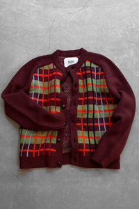 MADE IN ITALY COUNTRY PLAID CARDIGAN / CHECK [SIZE: XS NOS/DEADSTOCK]