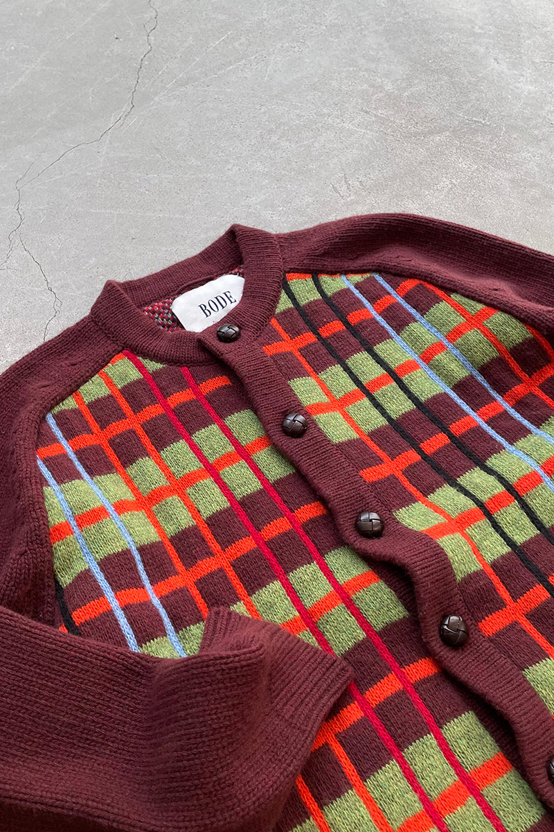 MADE IN ITALY COUNTRY PLAID CARDIGAN / CHECK [SIZE: XS NOS/DEADSTOCK]