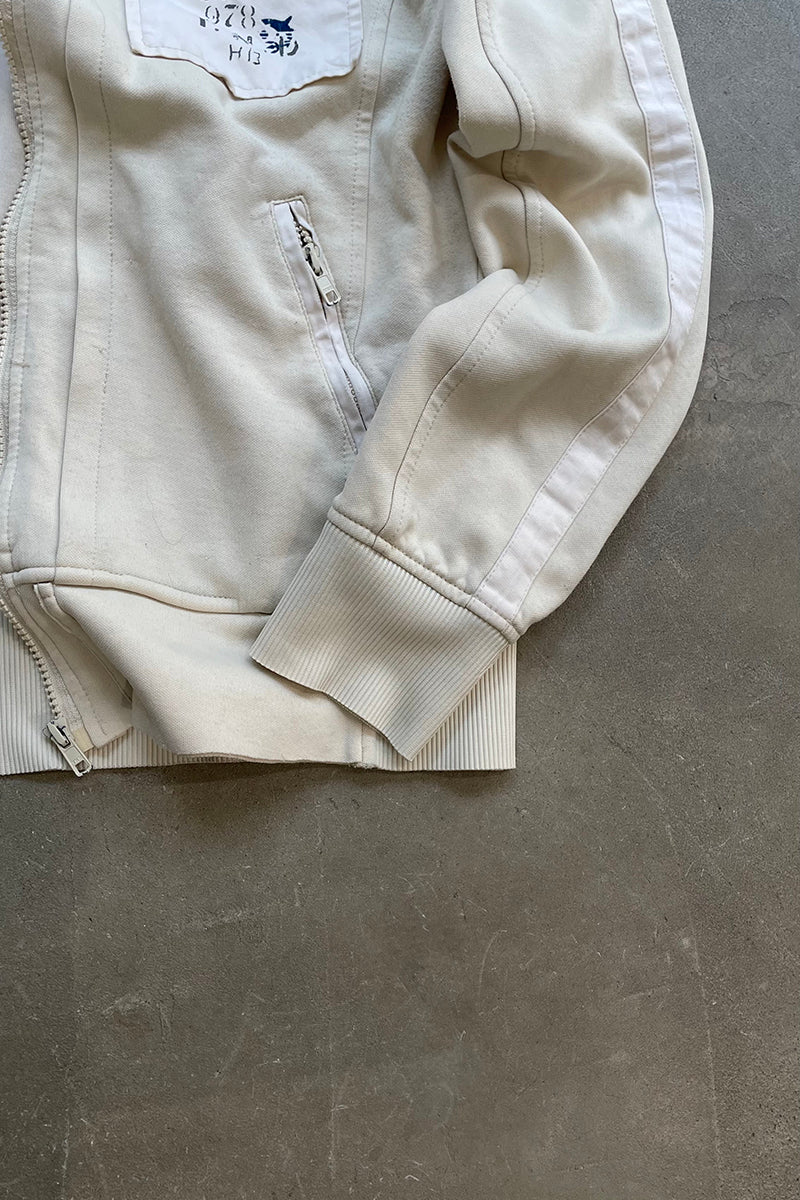 MADE IN MACAU Y2K EARLY 00'S ZIP UP JACKET / WHITE [SIZE: L USED]